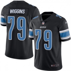 Nike Lions 79 Kenny Wiggins Black Men Stitched NFL Limited Rush Jersey