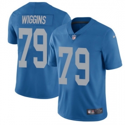 Nike Lions 79 Kenny Wiggins Blue Throwback Men Stitched NFL Vapor Untouchable Limited Jersey
