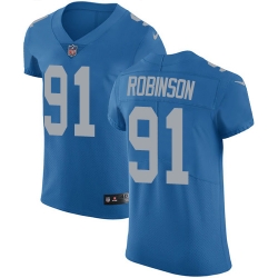 Nike Lions #91 A Shawn Robinson Blue Throwback Mens Stitched NFL Vapor Untouchable Elite Jersey