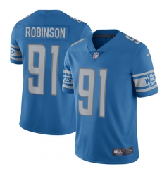 Nike Lions #91 Ashawn Robinson Blue Team Color Mens Stitched NFL Vapor Untouchable Limited Jersey