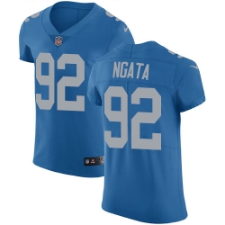 Nike Lions #92 Haloti Ngata Blue Throwback Mens Stitched NFL Vapor Untouchable Elite Jersey