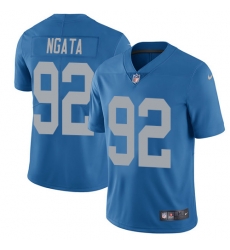 Nike Lions #92 Haloti Ngata Blue Throwback Mens Stitched NFL Vapor Untouchable Limited Jersey