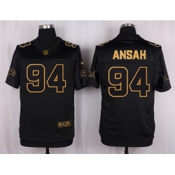 Nike Lions #94 Ziggy Ansah Black Mens Stitched NFL Elite Pro Line Gold Collection Jer