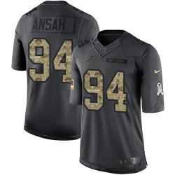 Nike Lions #94 Ziggy Ansah Black Mens Stitched NFL Limited 2016 Salute To Service Jersey