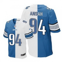 Nike Lions #94 Ziggy Ansah Blue White Mens Stitched NFL Elite Split Jersey
