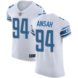Nike Lions #94 Ziggy Ansah White Mens Stitched NFL Vapor Untouchable Elite Jersey