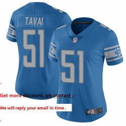 Lions 51 Jahlani Tavai Light Blue Team Color Women Stitched Football Vapor Untouchable Limited Jersey