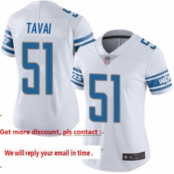 Lions 51 Jahlani Tavai White Women Stitched Football Vapor Untouchable Limited Jersey