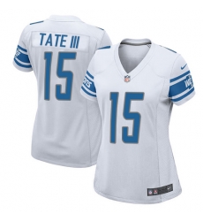 Nike Lions #15 Golden Tate III White Womens Stitched NFL Elite Jersey