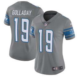 Nike Lions #19 Kenny Golladay Gray Womens Stitched NFL Limited Rush Jersey