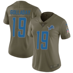 Nike Lions #19 Kenny Golladay Olive Womens Stitched NFL Limited 2017 Salute to Service Jersey