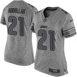 Nike Lions #21 Ameer Abdullah Gray Womens Stitched NFL Limited Gridiron Gray Jersey