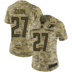 Nike Lions #27 Glover Quin Camo Women Stitched NFL Limited 2018 Salute to Service Jersey