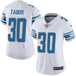Nike Lions #30 Teez Tabor White Womens Stitched NFL Vapor Untouchable Limited Jersey