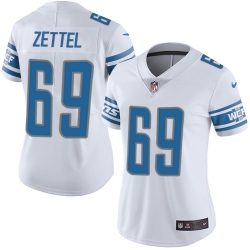 Nike Lions #69 Anthony Zettel White Womens Stitched NFL Vapor Untouchable Limited Jersey