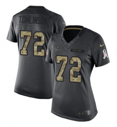 Nike Lions #72 Laken Tomlinson Black Womens Stitched NFL Limited 2016 Salute to Service Jersey