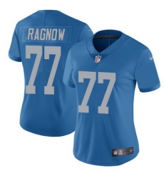Nike Lions #77 Frank Ragnow Blue Throwback Womens Stitched NFL Vapor Untouchable Limited Jersey