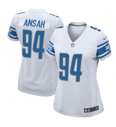 Nike Lions #94 Ziggy Ansah White Womens Stitched NFL Elite Jersey