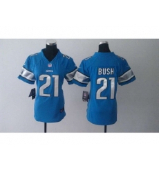 Nike Women NFL Detroit Lions #21 Reggie Bush Blue Jerseys