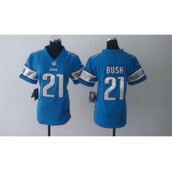 Nike Women NFL Detroit Lions #21 Reggie Bush Blue Jerseys