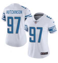 Women Detroit Lions 97 Aidan Hutchinson White Vapor Limited Stitched Football Jersey