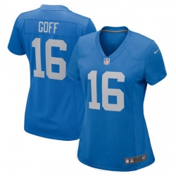 Women Detroit Lions Jared Goff #16 Blue Vapor Limited Stitched NFL Jersey