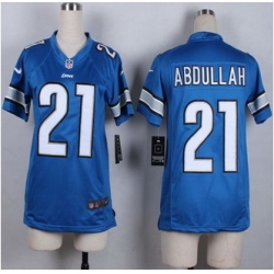 Women New Lions #21 Ameer Abdullah Light Blue Team Color Stitched NFL Elite jersey