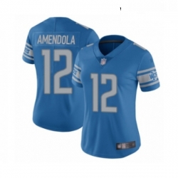 Womens Detroit Lions 12 Danny Amendola Blue Team Color Vapor Untouchable Limited Player Football Jersey