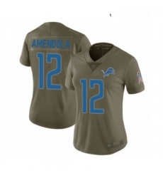 Womens Detroit Lions 12 Danny Amendola Limited Olive 2017 Salute to Service Football Jersey