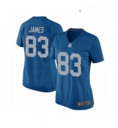 Womens Detroit Lions 83 Jesse James Game Blue Alternate Football Jersey
