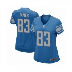 Womens Detroit Lions 83 Jesse James Game Blue Team Color Football Jersey
