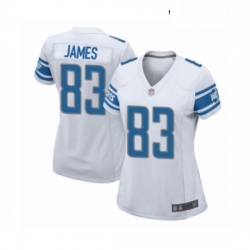 Womens Detroit Lions 83 Jesse James Game White Football Jersey