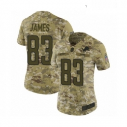 Womens Detroit Lions 83 Jesse James Limited Camo 2018 Salute to Service Football Jersey