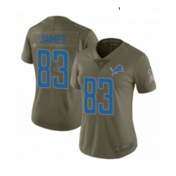Womens Detroit Lions 83 Jesse James Limited Olive 2017 Salute to Service Football Jersey