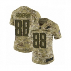 Womens Detroit Lions 88 TJ Hockenson Limited Camo 2018 Salute to Service Football Jersey