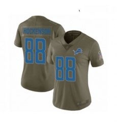 Womens Detroit Lions 88 TJ Hockenson Limited Olive 2017 Salute to Service Football Jersey