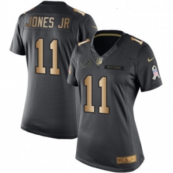 Womens Nike Detroit Lions 11 Marvin Jones Jr Limited BlackGold Salute to Service NFL Jersey