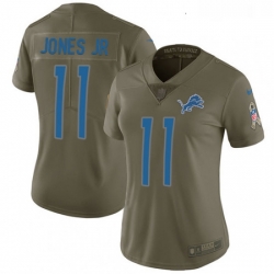 Womens Nike Detroit Lions 11 Marvin Jones Jr Limited Olive 2017 Salute to Service NFL Jersey