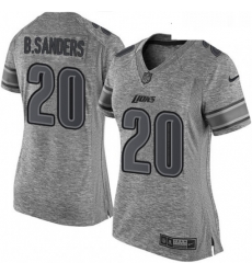 Womens Nike Detroit Lions 20 Barry Sanders Limited Gray Gridiron NFL Jersey