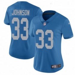 Womens Nike Detroit Lions 33 Kerryon Johnson Blue Alternate Vapor Untouchable Limited Player NFL Jersey