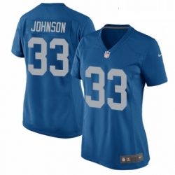 Womens Nike Detroit Lions 33 Kerryon Johnson Game Blue Alternate NFL Jersey