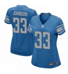 Womens Nike Detroit Lions 33 Kerryon Johnson Game Blue Team Color NFL Jersey