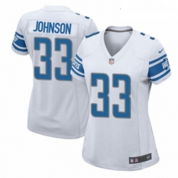 Womens Nike Detroit Lions 33 Kerryon Johnson Game White NFL Jersey