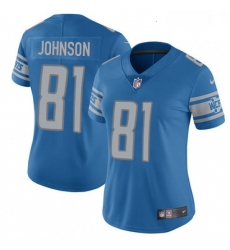 Womens Nike Detroit Lions 81 Calvin Johnson Limited Light Blue Team Color Vapor Untouchable NFL Jersey