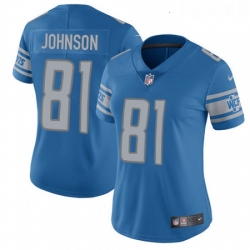 Womens Nike Detroit Lions 81 Calvin Johnson Limited Light Blue Team Color Vapor Untouchable NFL Jersey