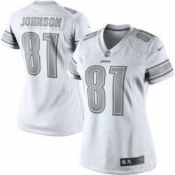 Womens Nike Detroit Lions 81 Calvin Johnson Limited White Platinum NFL Jersey