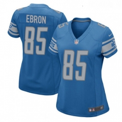 Womens Nike Detroit Lions 85 Eric Ebron Game Light Blue Team Color NFL Jersey