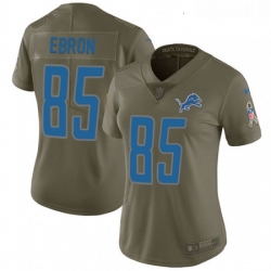 Womens Nike Detroit Lions 85 Eric Ebron Limited Olive 2017 Salute to Service NFL Jersey