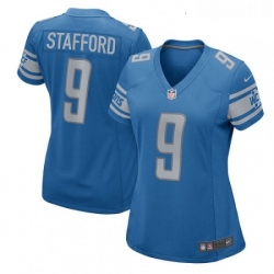 Womens Nike Detroit Lions 9 Matthew Stafford Game Light Blue Team Color NFL Jersey