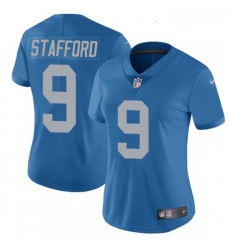 Womens Nike Detroit Lions 9 Matthew Stafford Limited Blue Alternate Vapor Untouchable NFL Jersey